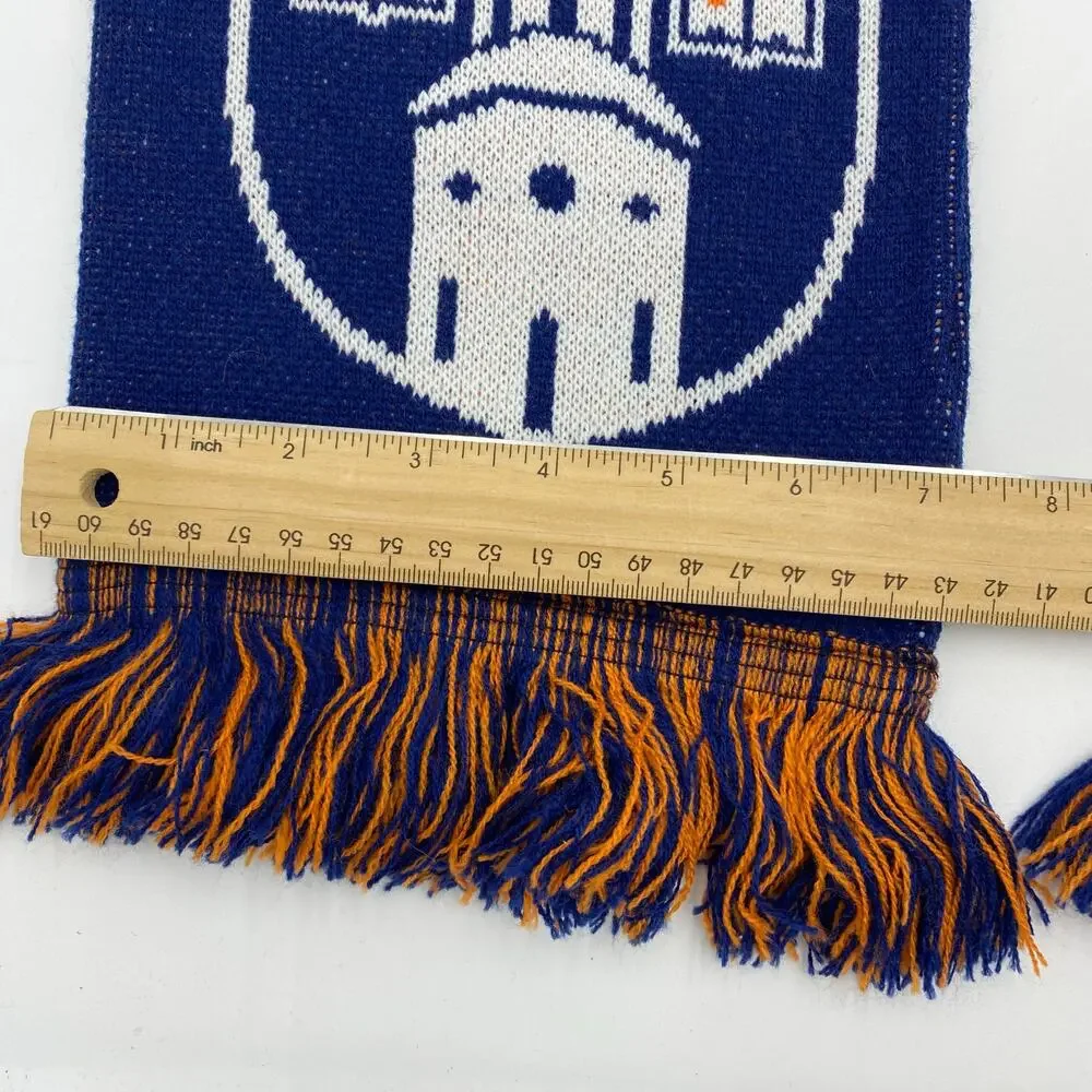 Wheaton College SCARF 65” Double Sided Acrylic‎ Orange/Blue stripes, SOFT Fringe